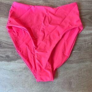 Blooming Jelly Neon Bright Pink Bikini Bottom Swim Bottom Size Small New NWOT